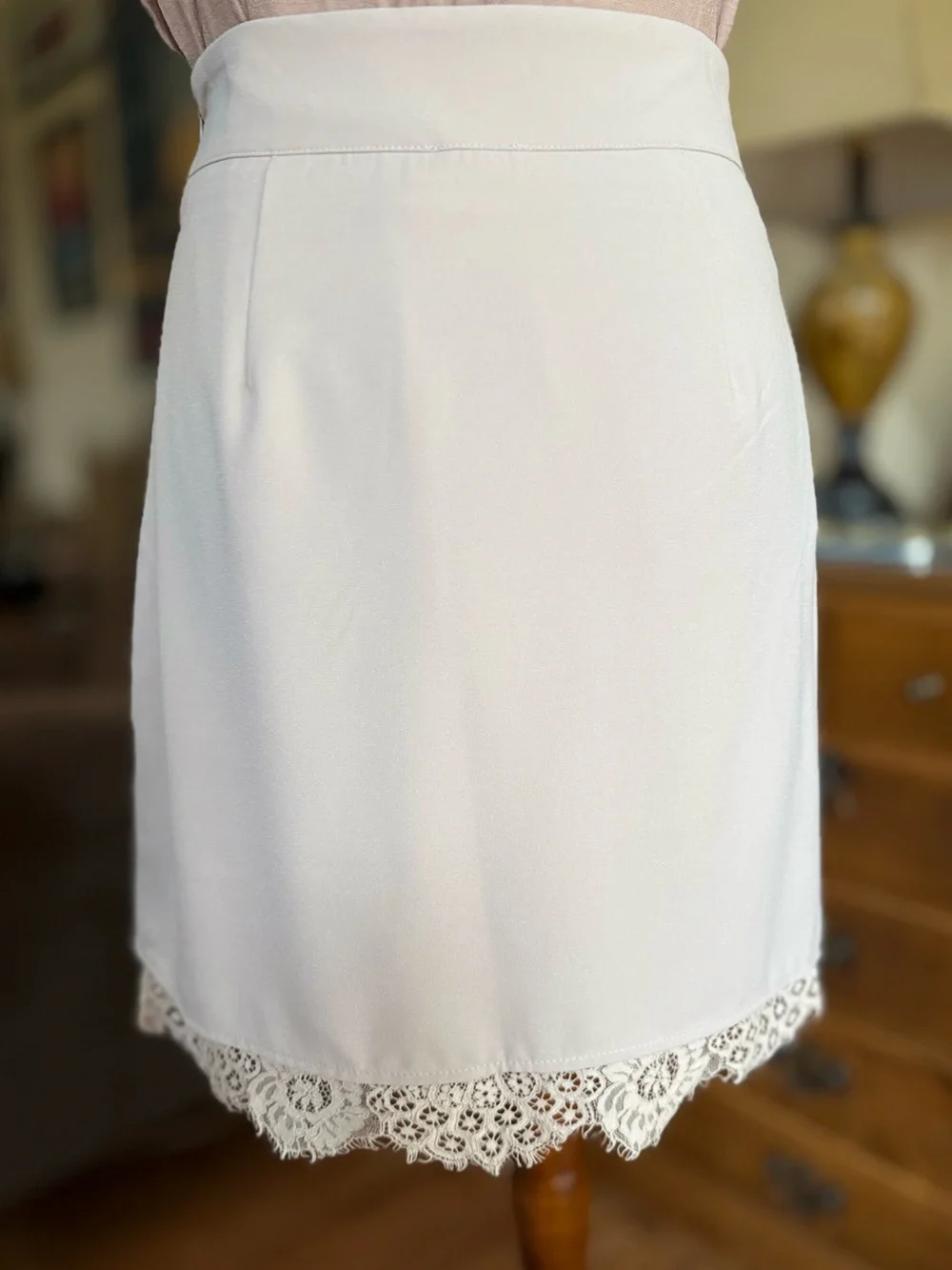 NWT Hem & Thread Blush Lace-Trim Mini Skirt
